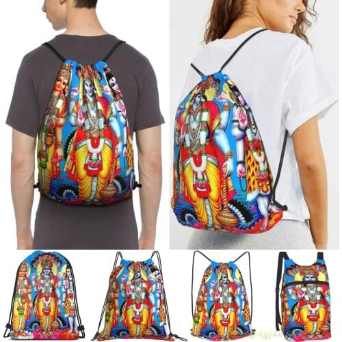 Brahma God Vishnu God Shiva Men Outdoor Travel Gym Bag Waterproof Drawstring Backpack Women Fitness Swimming Bag