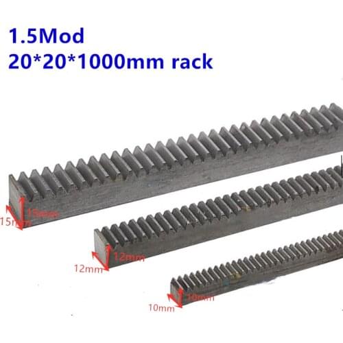 1Pc 1.5Mod 20*20*1000mm rack straight teeth 1.5 Modulus High Precision Gear Rack steel Gear Rack Precision CNC Rack Toothed rack