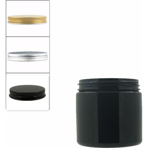 10pcs/Lot 200ml Black Round Pet Jar Bottle Container With Sliver/Gold Aluminium Cap W/Pe Liner,Plastic Container, Packaging