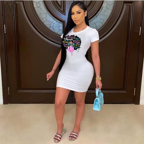 VAZN 2020 Letter Print Age reduction Formal Business Mini Dresses Evening Gown Women Elegant Sexy Dress