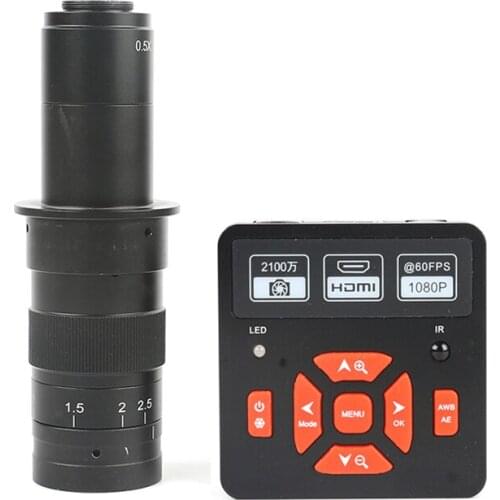 21MP 1080p Industry HDMI Microscope Camera 1/2.33" 60F/S+ 130X/180X C-Mount Lens For Mobile Computer Repair