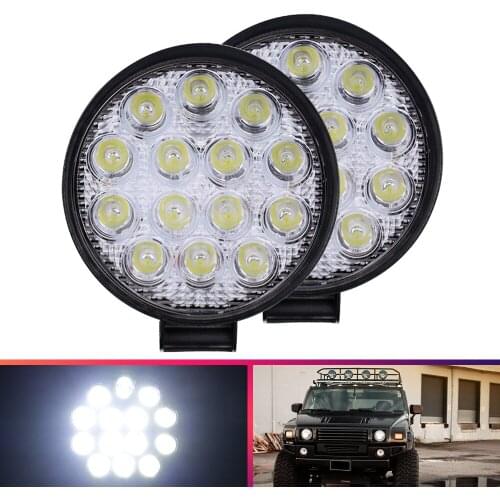 42W work light led bar spotlight 12V 24V Driving Offroad 14LED For Truck Offroad 4X4 4WD Car SUV ATV Tractor Boat Excavator 1X