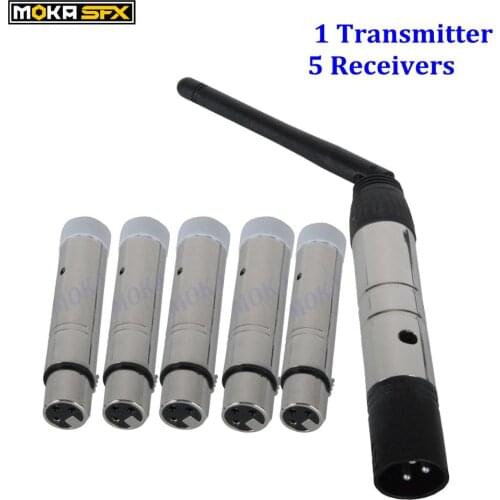 6pcs/lot wireless dmx receiver transmitter/wireless dmx512 transmitter receiver led lighting Male & Female Plugs