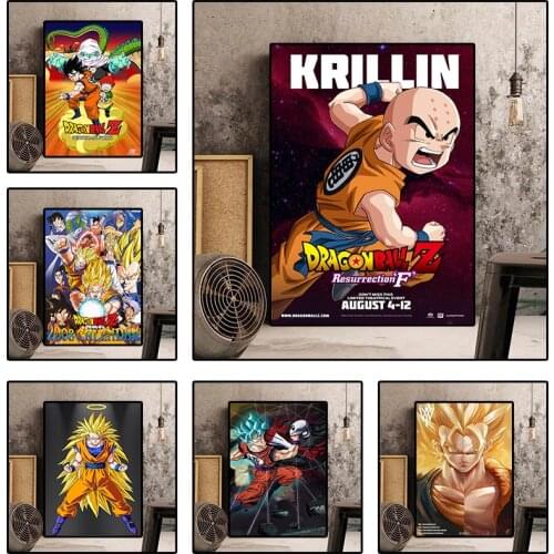 Anime Dragon Ball Canvas Painting Super Saiyan Goku Character Poster Childrens Room Bedroom Decoration Background Painting