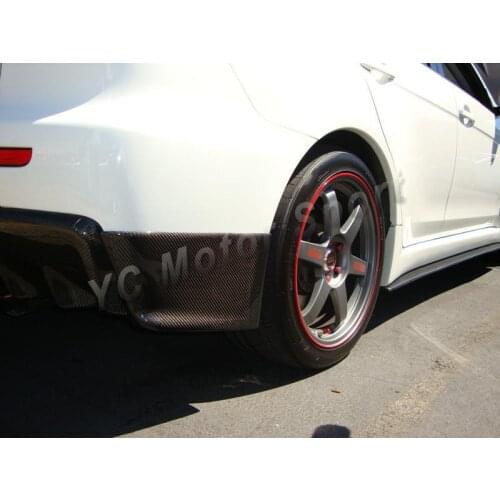 Car Accessories Carbon Fiber Rear Bumper Extension Corners Fit For 2008-2012 Evolution EVO X 10 Rear Bumper Spat Addon