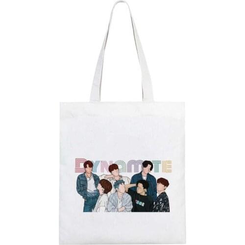 Bangtan Boys shopping bag bolsas de tela grocery shopping jute bag bag cloth reusable foldable boodschappentas cabas