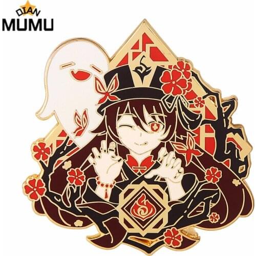 Brooch Pins Game Genshin Impact Venti Keqing Xiao Ganyu Pins Metal Badge Button Collection Medal Pendant Souvenir Cosplay Gift