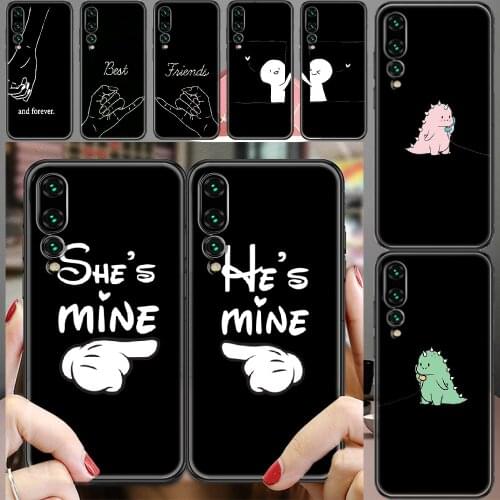 Couple Lovers Best Friends Forever Phone case For Huawei P Mate P10 P20 P30 P40 10 20 Smart Z Pro Lite 2019 black 3D shell soft