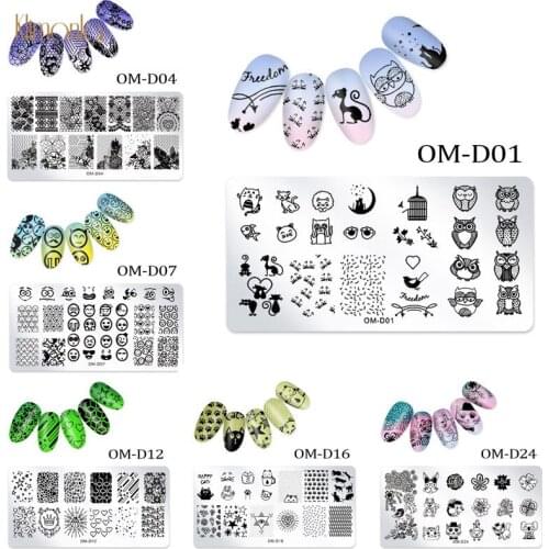 25pcs Colorful Nail Stamp Template Mix Design Stainless Steel Nail Stamping Plates Animal Flowers Nail Art Tools For Decoration