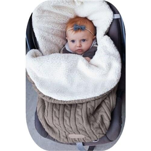 Baby Sleeping Bag 2020 Winter Kids Knitted Sleep Sack Envelope Polar Fleece Warm Children Newborn Knit Wool Slaapzak