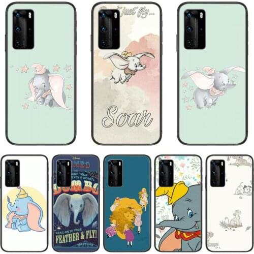 Disney Dumbo Phone Case For Huawei P 40 30 20 10 9 8 Lite E Pro Plus Black Etui Coque Painting Hoesjes comic fashion