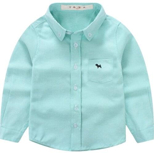 Kids Summer Shirt boys Girls Long sleeve Dress Shirts Children Baby Blouse Clothes School Kids boys birthday Formal Shirts