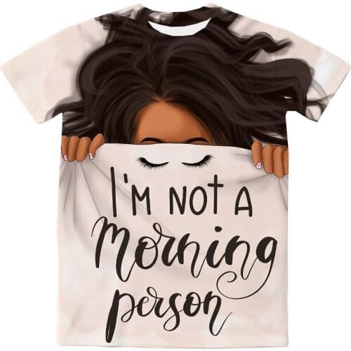 REAL American US SIZE I'm Not A Morning Person Sublimation Printing Plus Size 3XL 4XL 5XL 6XL Top T-Shirt