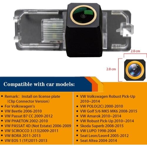 HD 1280x720p Golden Camera Rear View Camera Reversing Backup Camera for VW Beetle SEAT LEON Ibiza 6L 6J SC MK3 MK4 MK5