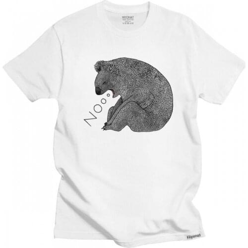 Cool Funny Bear Animal No Koala T Shirt Men Casual T-shirt Short-Sleeve Printed Tshirt Pure Cotton Oversized Tee Merchandise