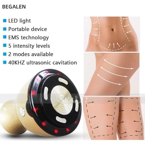 Face and Body Massager EMS Infrared Ultrasonic Device Ultrasound Slimming Fat Burner Cavitation Face Lifting Machine