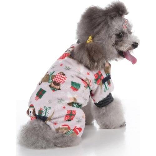 Cute Pet Clothes Jumpsuit New Winter Small Medium Dog Cat Pajamas Pet Coat Costume Chihuahua Winter Pajamas Pet Accoessrise Tool