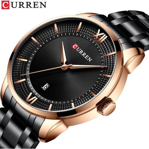 CURREN 2019 autumn new ring pattern design mens watch, high-end atmosphere unique watch, quartz waterproof watch