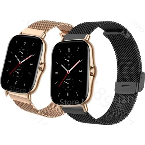 Stainless Steel Metal Watch Band For Amazfit GTS 2/2e/Mini Wrist Bracelet Strap For Huami Amazfit Bip U Pro / GTR 2 Smart Watch