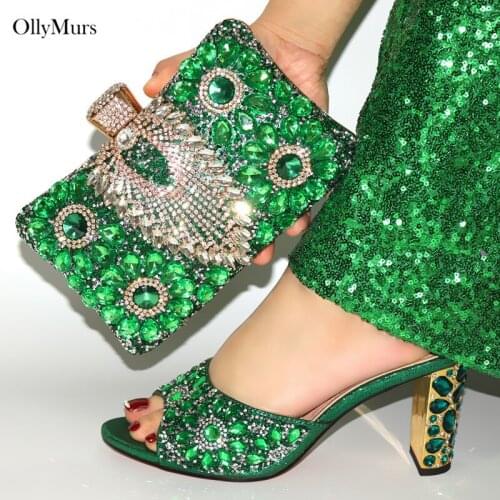Latest Nigerian Pumps Shoes And Bags Set Summer Italian Sandals Ladies Shoes And Bag Set For Wedding Party Free Shipping