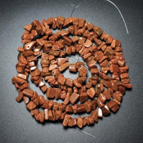 Aaa Wholesale Chips Shape Gold Sand Stone Loose Beads 5mm-8mm Natural Stone Beads For Jewelry Making Diy Bracelet Stand 34