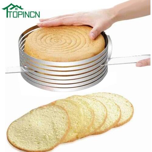 TOPINCN 24-30cm Adjustable Cake Layer Cut Mousse Kitchen Chef Serrated Toast Knife Cake Slicer Device Mold Bakeware Baking Cake