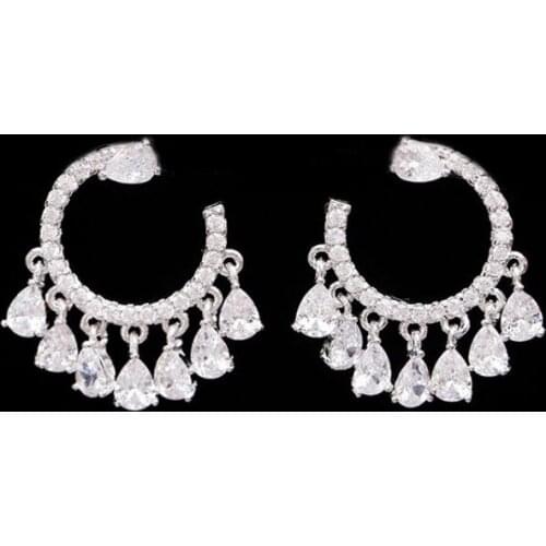 Luxury Famous Brand Fashion Vintage Round Tassels Rhinestone Drop Earrings Dangle Earrings For Women Party Gift