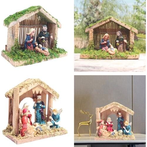 Birth of Jesus Christ Nativity Scene Statue Manger Decoration Religious Gift