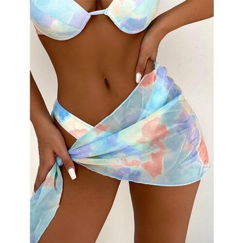 Sexy Summer Beach Cover up dress Bikinis Micro Swim Cover ups Beachwear bathing Womens Tie Dye swimsuit Female Swimwear