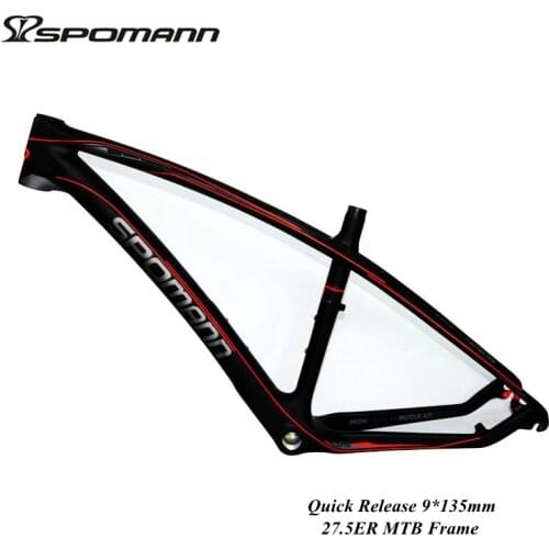 SPOMANN Carbon MTB Frame 26/27.5er UD Matte Mountain Bike Cadre Carbone Vtt Frame Bicicleta Inner Cables Bicycle Frames 3 Colors