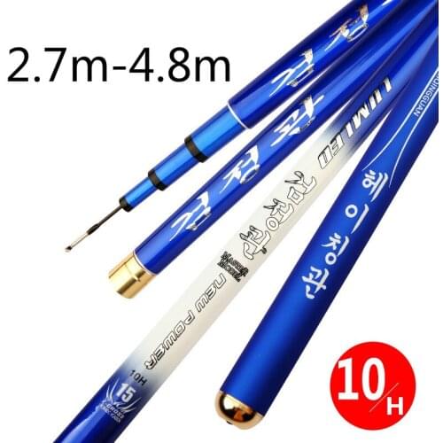 10H Super Hard Taiwan Fishing Rod Carbon 19 Tonalty Hand Olta Ultra-light Flying Black Pit Pesca Fishing Tackle 3.6 M 3.9m 4.5m