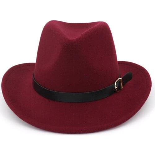 Unisex Women Men Western Cowboy Hat With Leather Belt Cowgirl Hat Outdoor Casual Jazz Hat