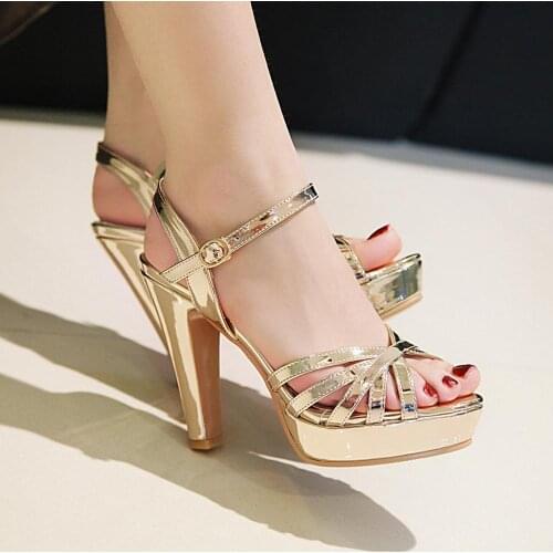 Platform Woman Sandals Luxury Party Wedding Shoes Sexy High Heels Sandals Stilettos Fetish Womens Summer Shoes Gold Silver Pink