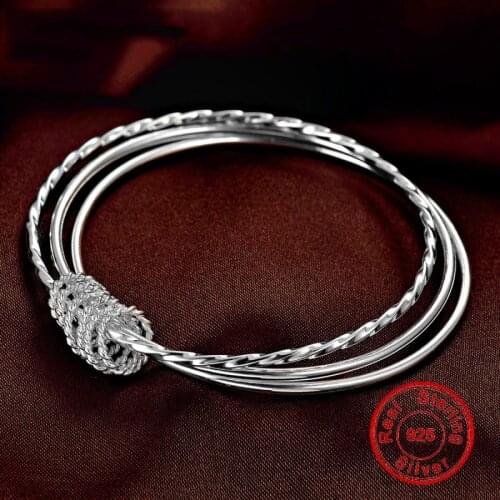 New S999 Sterling Silver Bracelet Bangle For Women Multi-layer Pure Silver Bracelet Charm Bangle Wedding Birthday Fine Jewelry