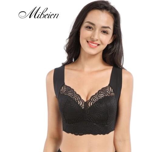 Large size womens bra, hollow lace edge, underwear stitching, smooth back, sports vest, large size bra, no steel ring