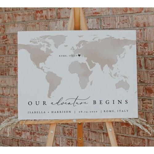 Destination Wedding Welcome Sign, Map Welcome Sign, Watercolor Map Welcome, Travel Themed Wedding, Abroad Wedding Welcome Poster