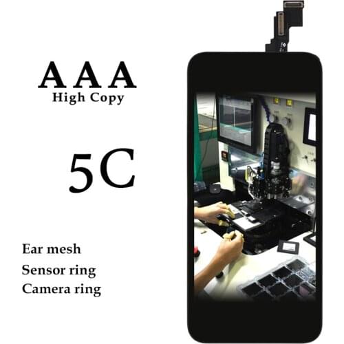 10pcs AAA+++ Pantalla For iPhone 5C LCD Touch Screen Panel Digitizer Assembly PR7 Phone Display Replacement + Camera Holder