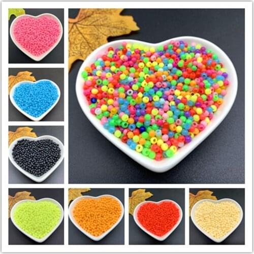 New 1000/500 pcs /lot 3/4mm Multi Colors Acrylic Round Beads For DIY Bracelets & Necklaces Jewelry Makings Accessories