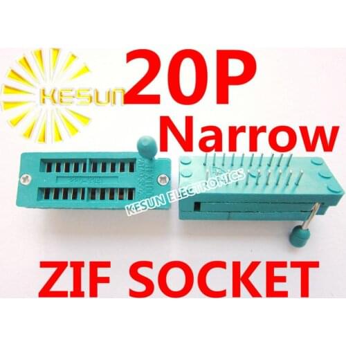 20PCS 2.54mm 20P Narrow Universal ZIF Socket 20pin