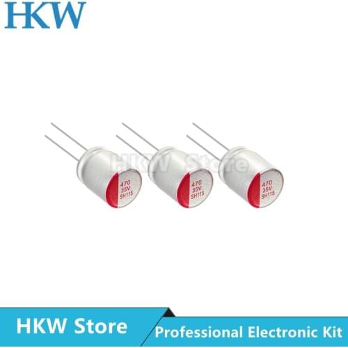 20pcs NEW DIP 470uF 35V 10x12mm Super Low ESR 35V470uF For Motherboard VGA Solid Aluminum Capacitor 470UF35V 10*12 High Quality