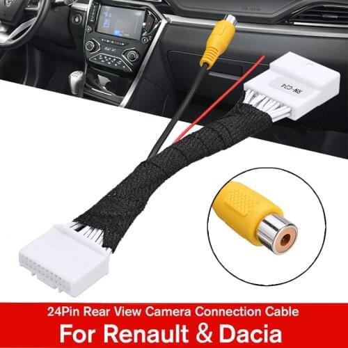 24Pin Rear View Camera Connection Cable Video Input Switch Reverse Parking RCA Adapter Cables For Renault Stepway Vivaro Dacia