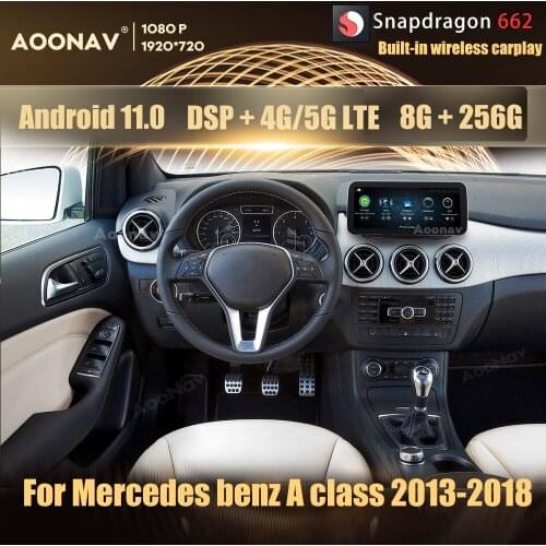 8+256GB Android 11.0 Snapdragon 662 car radio GPS For Mercedes benz A class W176 / GLA X156 / CLA C117 2013 - 2018 multimedia