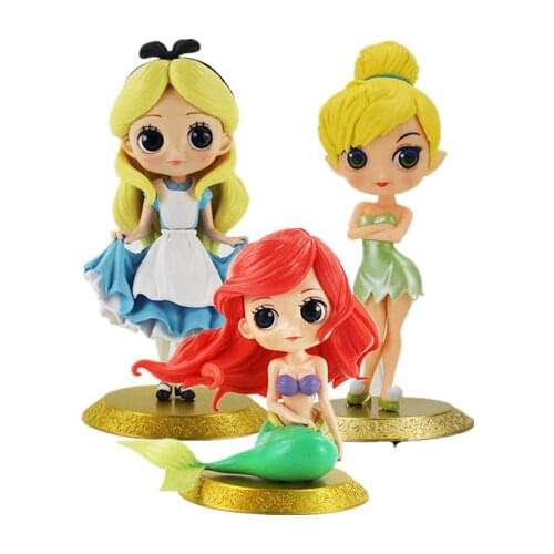 3styles Q Posket Princess Figure The Little Mermaid PVC Figures Girls Gifts