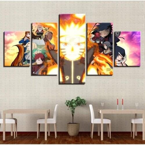 5 Piece Wall Art Canvas Anime Manga Ninja Figure Posters Modern Decor Prints Home Living Room & Bedroom Decoration Paintings