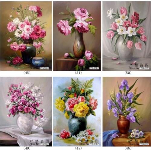 5d Oil Painting Picture Of Rhinestones Diamond Mosaic Embroidery Flower DIY Diamond Painting Pattern Beads Embroidery Kit