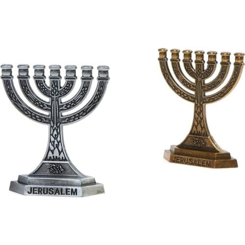 7 Branch Candle Holder Jewish Menorah Candle-holder Relic Ornament
