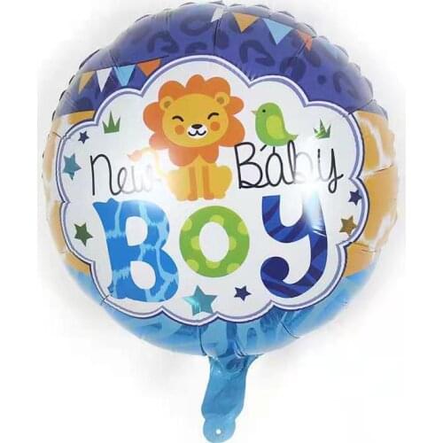 2pcs18-inch round baby gender reveals babys first birthday party decoration baby boy girl aluminum balloon