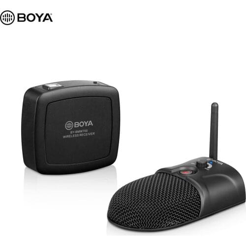 BOYA Wireless Conference Microphone Omnidirectional 2.4G System 360° Pickup with Volume Control Mute Button for Desktop Computer