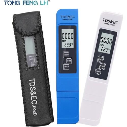 Digital Water Quality Tester TDS EC Range 0-9990 Multifunctional Temperature Meter for Water Purity TEMP PPM Tester