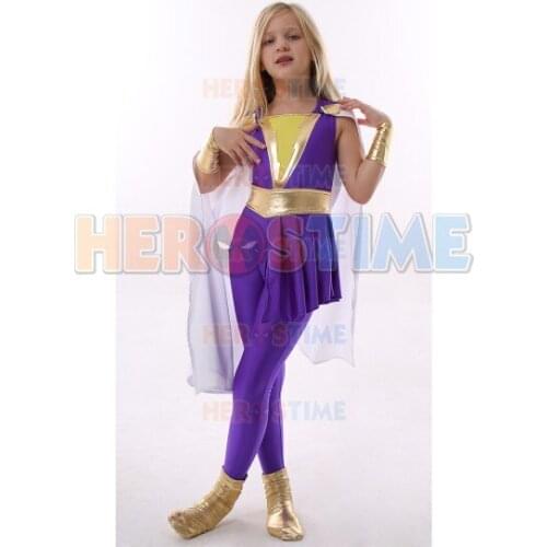 Kids Darla Dudley Suit Shazam Family Cosplay Superhero Costume Spandex Zentai Suit Kids Halloween Costume